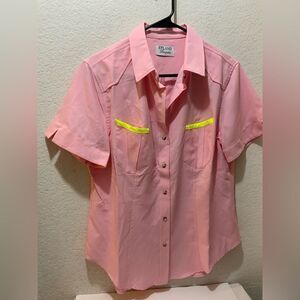 UPLAND Bespoke Codorniz short Sleeve Camp Western pink Pocket Cotton L